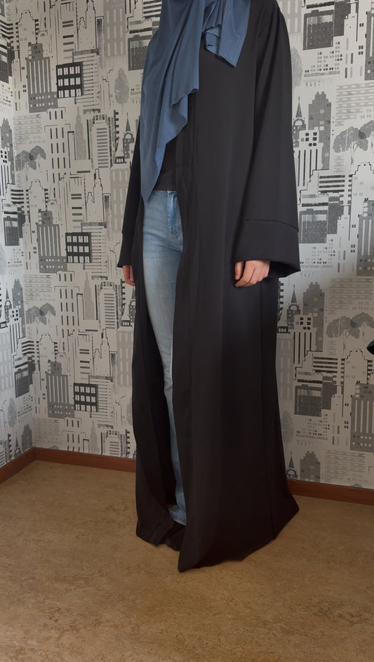 Svart Open Abaya