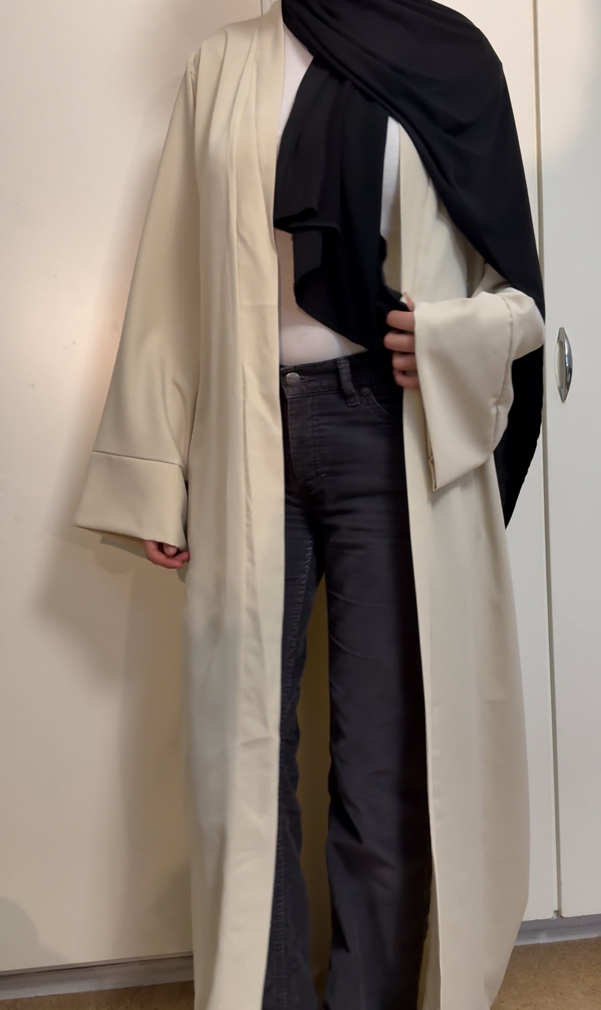 Beige Open Abaya